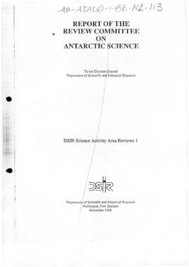 New Zealand, Report of the Review Committee on Antarctic Science