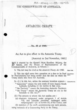 Australia, Antarctic Treaty Act 1960