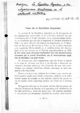 Juan Carlos Rodríguez, Dr Juan Carlos "La República Argentina y las adquisiciones territoria...