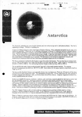 United Nations Environment Programme, statement on Antarctica