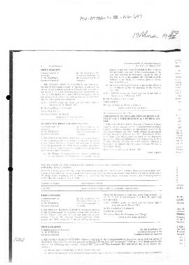 Commonwealth of Australia Gazette, Proclamation pursuant to Seas and Submerged Lands Act 1973