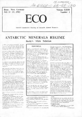 Environment campaign newsletters, "Antarctic minerals regime: Beeby's slick solution" a...