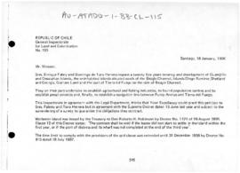 Chile, Report on an application for sealing and other purposes on uninhabited islands