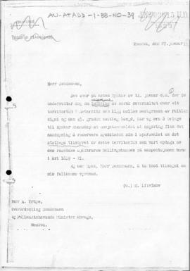 Soviet note to Norway reserving the position of the Soviet Government with regard to the Norwegia...