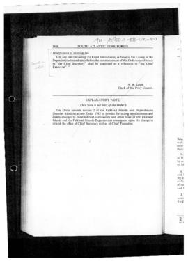 United Kingdom, Falkland Islands and Dependencies (Interim Administration) Order 1982