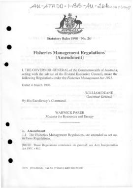 Regulations applying the Fisheries Management Act 1991 to some areas outside the Australian Fishi...