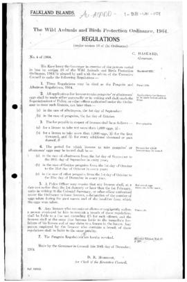 United Kingdom, Penguin and Albatross Regulations 1964