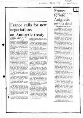 Press articles concerning French attitude to minerals convention