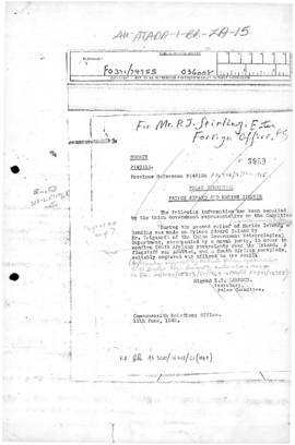 British memorandum concerning sovereignty over Prince Edward and Marion Islands