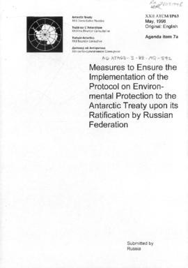 Twenty-second Antarctic Treaty Consultative Meeting (Tromsø) Information paper 63 "Measures ...