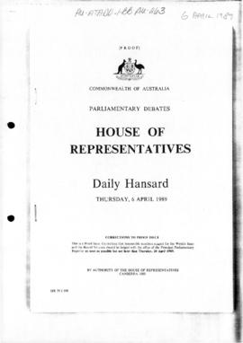 House of Representatives, Daily Hansard, "Antarctic Division"