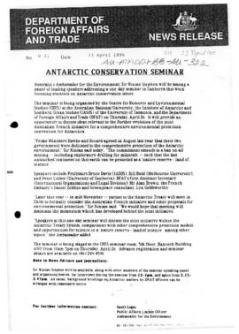 Department of Foreign Affairs and Trade "Antarctic Conservation Seminar"