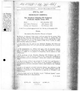 United Kingdom, 'Merchant Shipping (Oil Pollution) (Falkland Islands) Order 1975