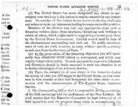 Instructions from President Roosevelt to the commanding officer of the United States Antarctic Se...