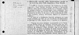 Tripartite naval declaration between Argentina, Chile and the United Kingdom; also renewal of agr...