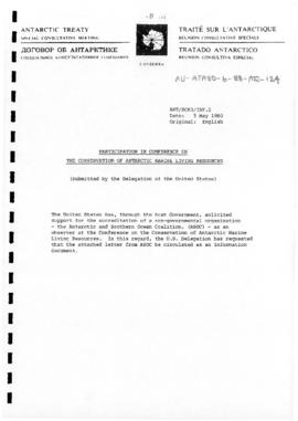 Second Special Antarctic Treaty Consultative Meeting, Third Session (Canberra) Information paper ...