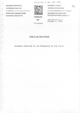 Thirteenth Antarctic Treaty Consultative Meeting (Brussels) Working paper 2 "Item 5 of the A...