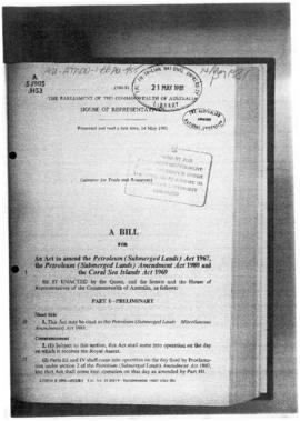 Australia Parliament, House of Representatives, A bill for and act to amend the Petroleum (Submer...