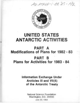 United States Antarctic Activities, Information exchange 1982-83 and 1983-84