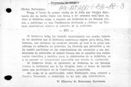 Belgian note to the United States accepting the invitation to attend an international conference