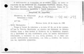 Argentine note accepting the United States' invitation to attend a conference on Antarctica