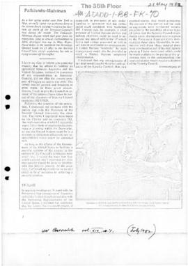 UN Chronicle articles concerning the Falklands/Malvinas conflict, July 1982