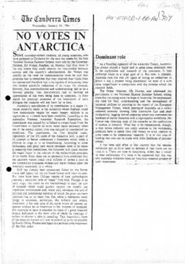 "No votes in Antarctica" editorial about krill, The Canberra Times