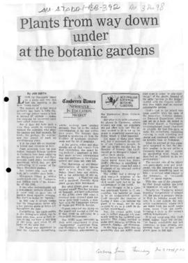 Smith, Jan "Plants from way down under at the botanic gardens" Canberra Times