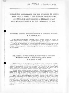 Argentine report on negotiations with the United Kingdom concerning sovereignty over Islas Malvin...