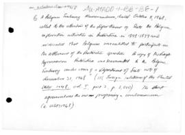 Belgian notes concerning settlement of the Antarctic question