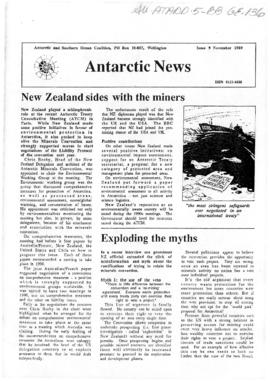 Environment campaign newsletters, "New Zealand sides with their miners" and "US un...