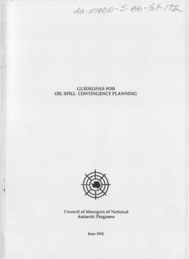 Council of Managers of National Antarctic Programs "Guidelines for oil spill contingency pla...