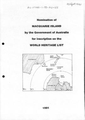 "Nomination of Macquarie Island by the Government of Australia for inscription on the World ...