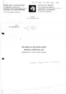 Fifteenth Antarctic Treaty Consultative Meeting, Paris, Information paper 28 "The report of ...