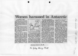 Darby, Andrew "Women harassed in Antarctica" Sydney Morning Herald