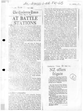 Press articles concerning the Falkland Islands/Malvinas conflict, May 1982