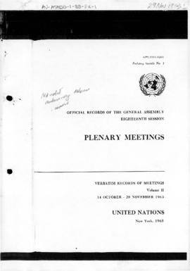 United Nations General Assembly, 18th session, Official Records of the General Assembly concernin...