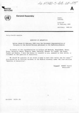 United Nations, "Question of Antarctica", various documents from General Assembly Forty...