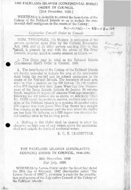 Falkland Islands, Continental Shelf Order in Council 1950