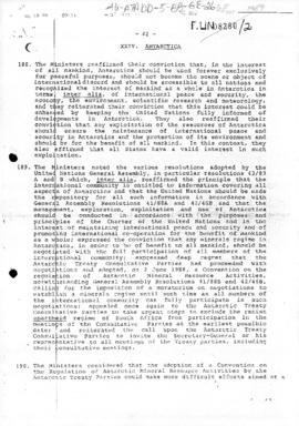 Report on Antarctica from the Non-aligned Movement meeting in Harare, August 1989