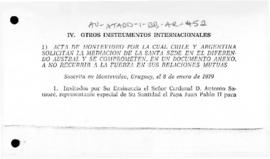 Argentina and Chile, Act of Montevideo, and related advice to the United Nations Security Council