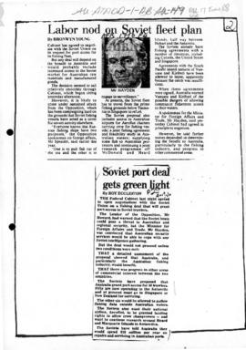 Eccleston, Roy "Soviet port deal gets green light" Australian