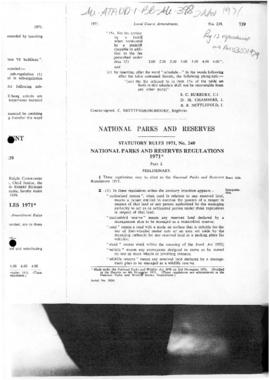 Tasmania Statutory Rules, National Parks and Reserves Regulations and Wildlife Regulations 1971