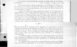 British note to Chile rejecting Chilean protests concerning the establishment of British bases