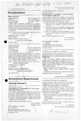 Commonwealth of Australia Gazette, Notice of Appointments of Deputy Coroners