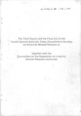 Fourth Special Antarctic Treaty Consultative Meeting, Twelfth session, Wellington, "The Fina...