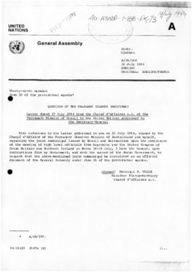United Nations Security Council and General Assembly, documents concerning the Falklands/Malvinas...