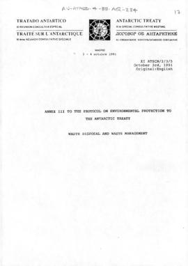 Eleventh Special Antarctic Treaty Consultative Meeting, fourth session (Madrid), working paper. X...