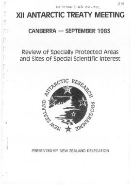 Twelfth Antarctic Treaty Consultative Meeting (Canberra) Non-paper "Review of Specially Prot...
