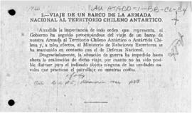 Account giving the reason that a Chilean Antarctic expedition has not been mounted
